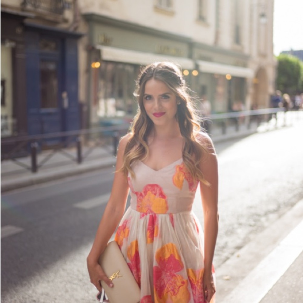 Tracy Reese Floral Pink Organza Dress
